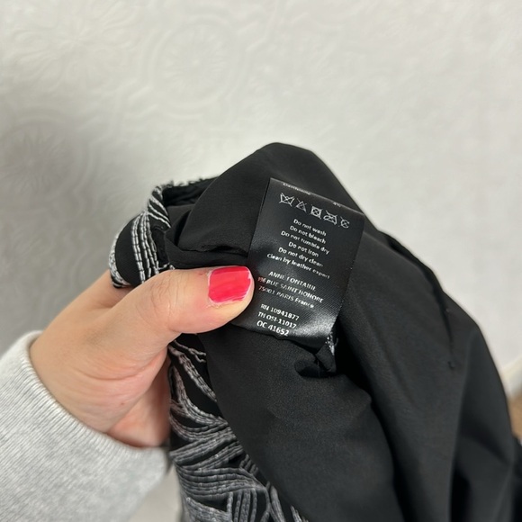 Anne Fontaine ECLO neoprene woven straight skirt embroidered abstract black - Picture 8 of 9